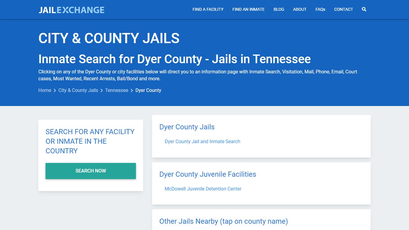 Inmate Search for Dyer County | Jails in Tennessee - Jail Exchange